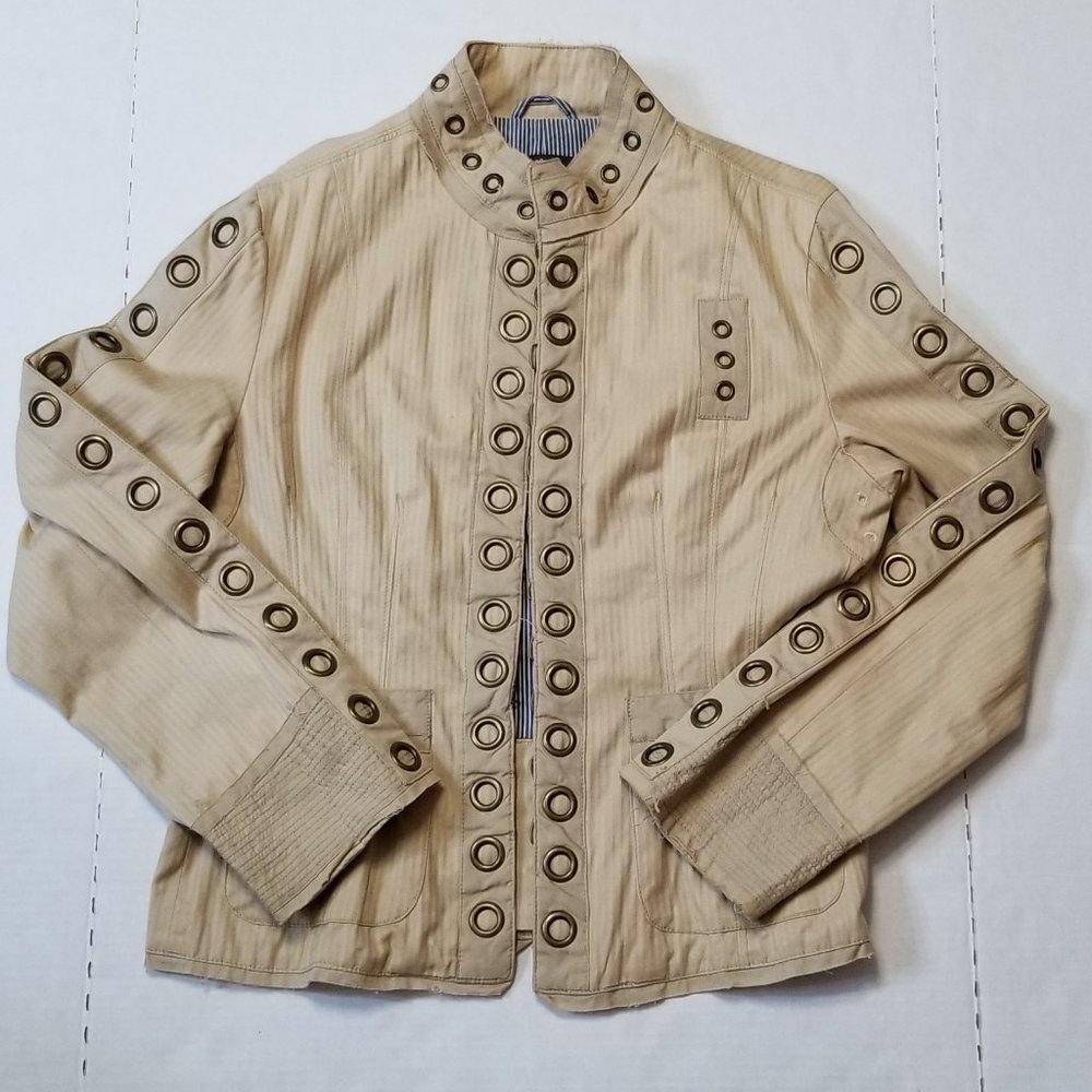 Luii Twill Khaki Large Jacket Grommets Steampunk